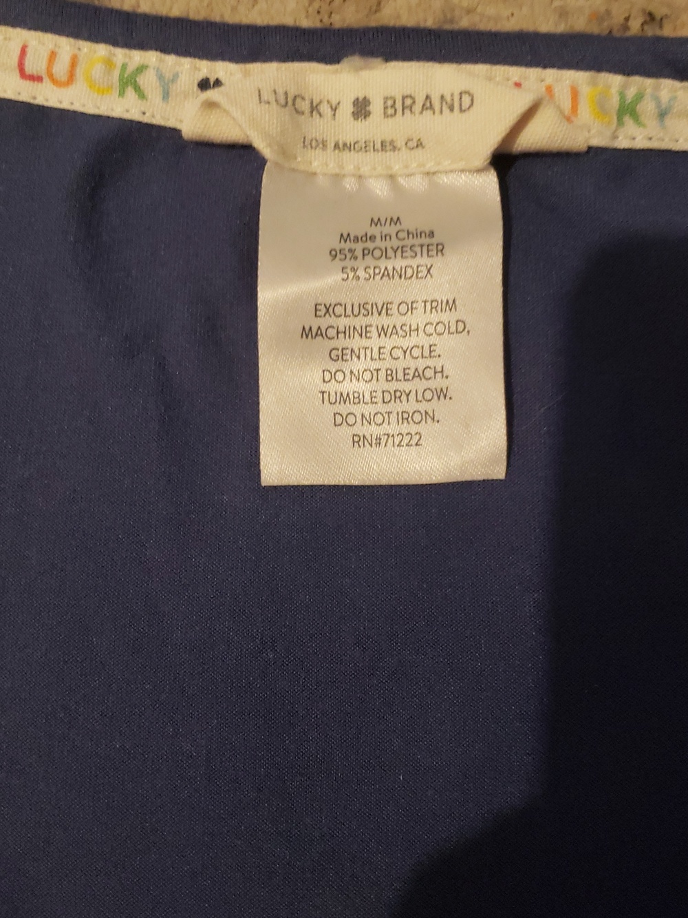 🧁Lucky Brand Navy Racerback Tank with Rainbow Lettering - Picture 3 of 3